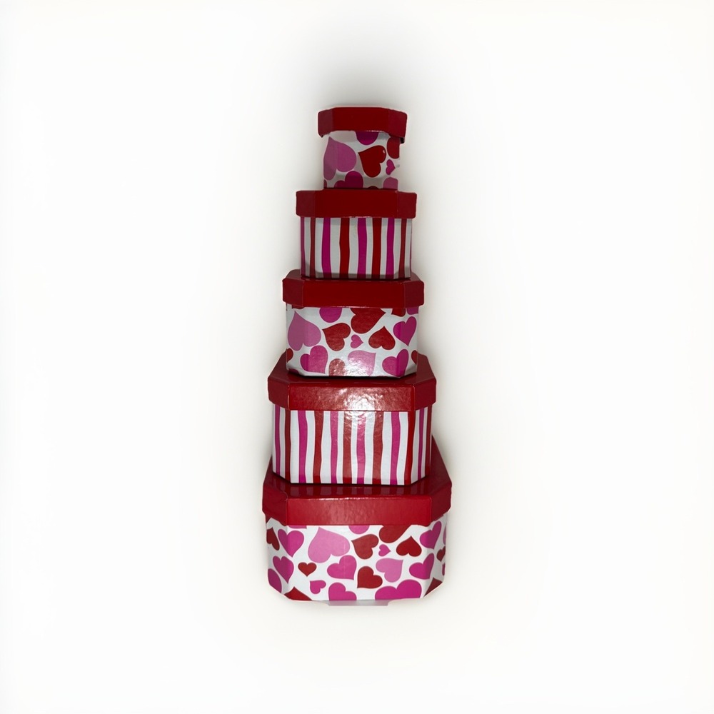 Valentines Day Nesting Gift‎ Boxes Set Of 5